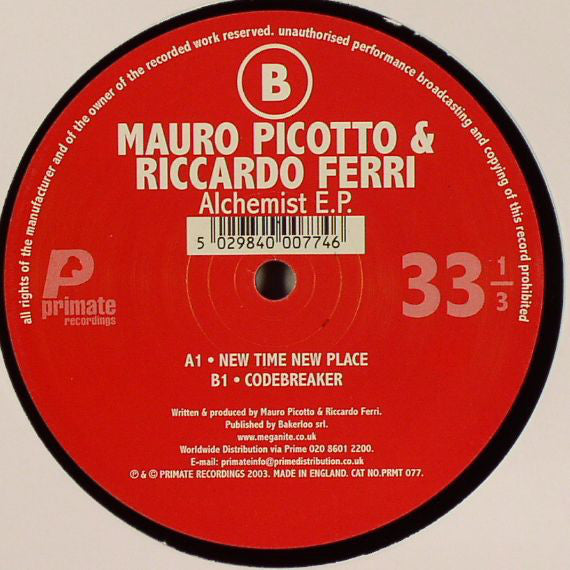 Mauro Picotto & Riccardo Ferri : Alchemist EP (2x12", EP)