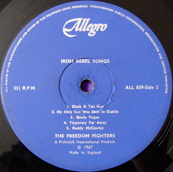 The Freedom Fighters (2) : Irish Rebel Songs (LP, Album)