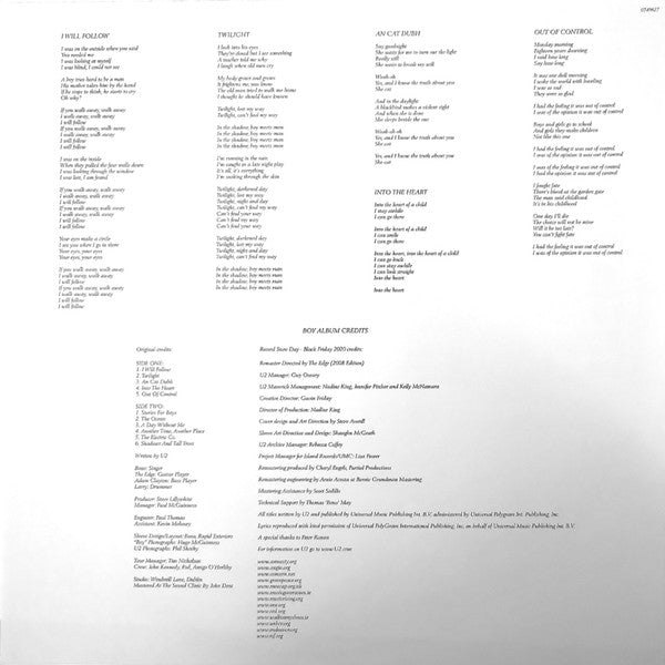 U2 : Boy (LP, Album, RSD, Ltd, RE, RM, Whi)