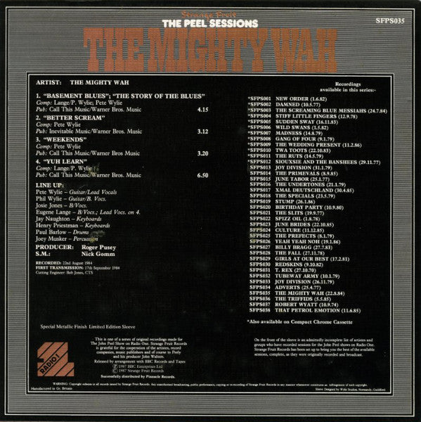 Wah! : The Peel Sessions (12", Ltd)