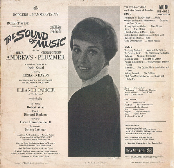 Rodgers & Hammerstein - Julie Andrews : The Sound Of Music (An Original Soundtrack Recording) (LP, Album, Mono)