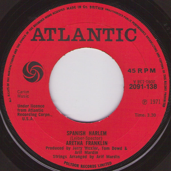 Aretha Franklin : Spanish Harlem (7", Single)