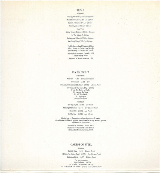 Rush : Archives (3xLP, Comp)