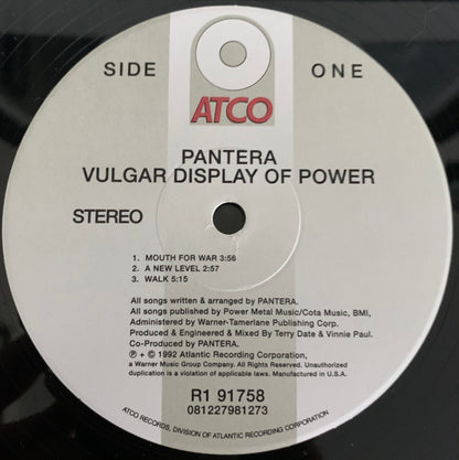 Pantera : Vulgar Display Of Power (2xLP, Album, RE, Gat)