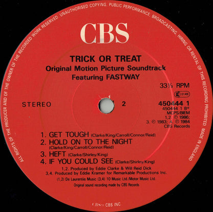 Fastway (2) : Trick Or Treat (Original Motion Picture Soundtrack) (LP, Album)