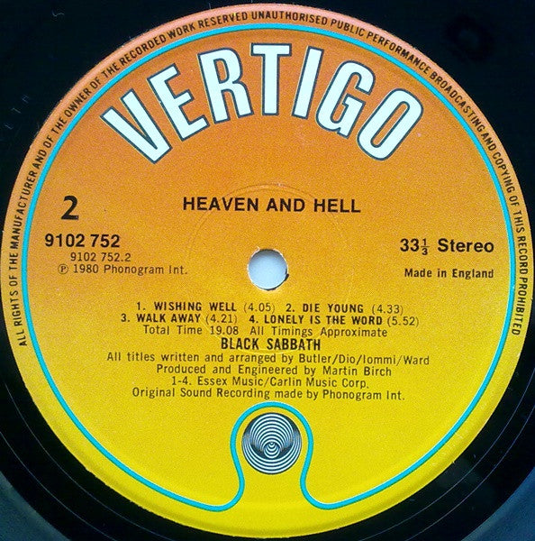 Black Sabbath : Heaven And Hell (LP, Album)