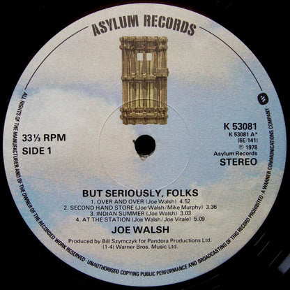 Joe Walsh : "But Seriously, Folks..." (LP, Album, Gat)