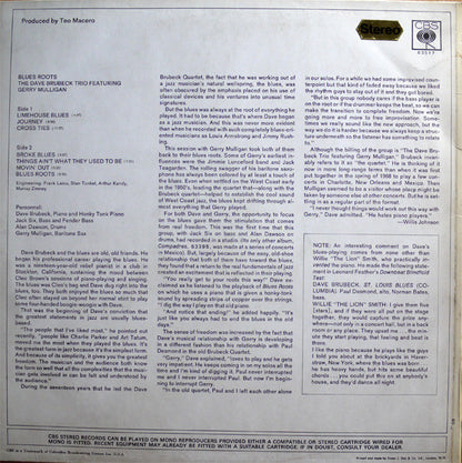 The Dave Brubeck Trio Featuring Gerry Mulligan : Blues Roots (LP, Album)