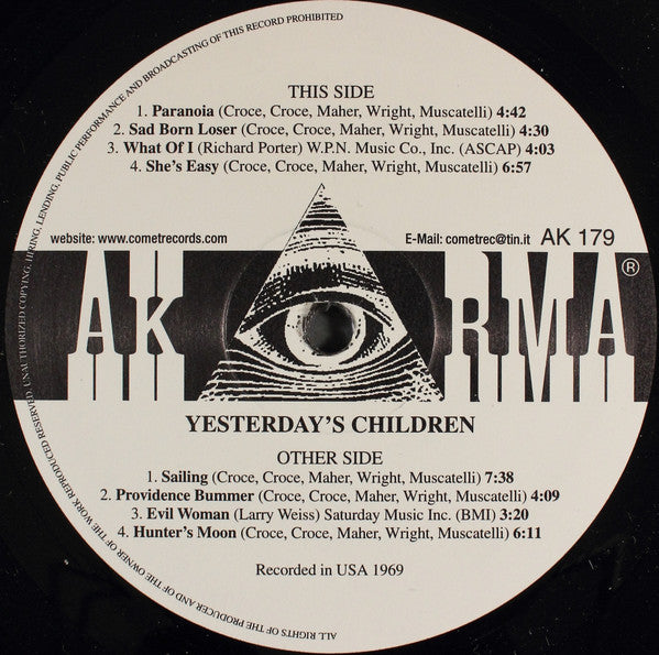 Yesterday's Children (2) : Yesterday's Children (LP, Album, RE, 180)