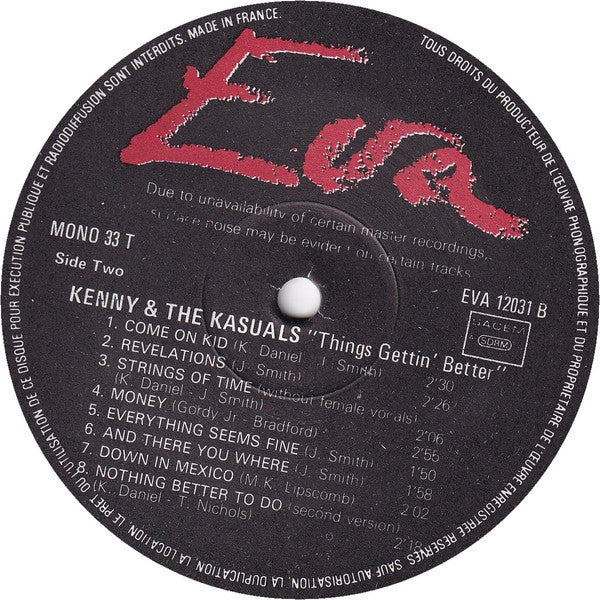 Kenny And The Kasuals* : Things Gettin' Better (LP, Comp, Mono)