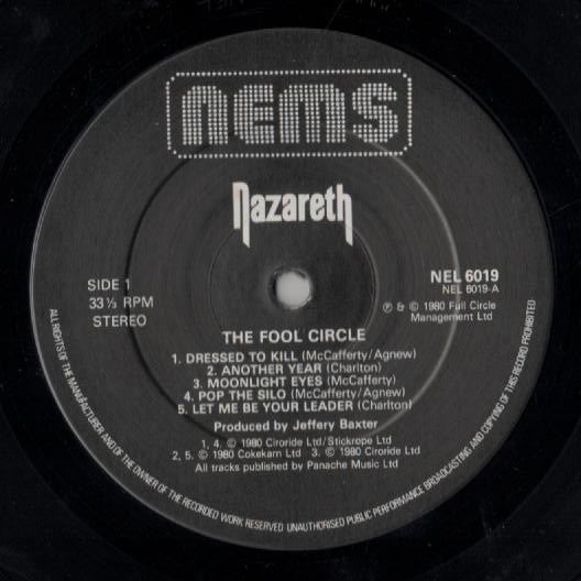 Nazareth (2) : The Fool Circle (LP, Album)