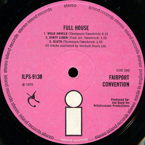 Fairport Convention : Full House (LP, Album, Pin)