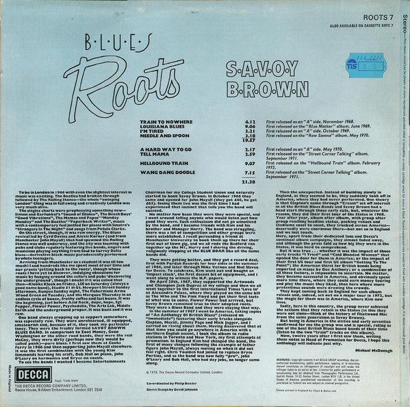 Savoy Brown : Blues Roots (LP, Comp)