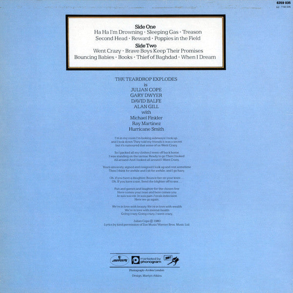 The Teardrop Explodes : Kilimanjaro (LP, Album, RE)