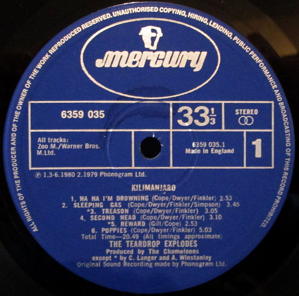 The Teardrop Explodes : Kilimanjaro (LP, Album, RE)