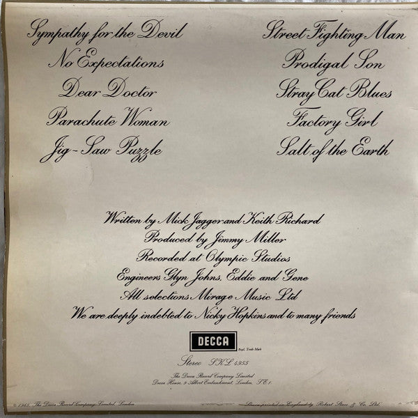 Rolling Stones* : Beggars Banquet (LP, Album, RE, Gat)