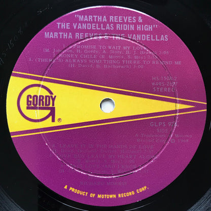 Martha Reeves & The Vandellas : Ridin' High (LP, Album, Ind)
