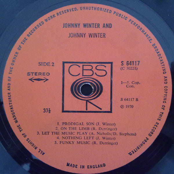 Johnny Winter And : Johnny Winter And (LP, Album, A3 )