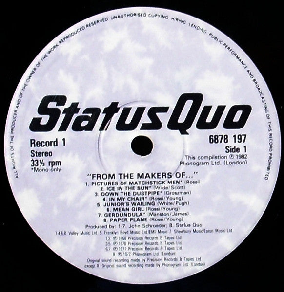 Status Quo : From The Makers Of.... (3xLP, Album, Comp, Mono, Whi + Box)