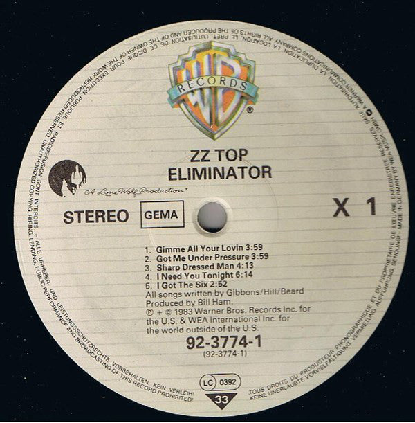 ZZ Top : Eliminator (LP, Album)