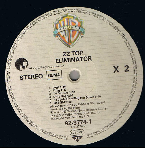 ZZ Top : Eliminator (LP, Album)