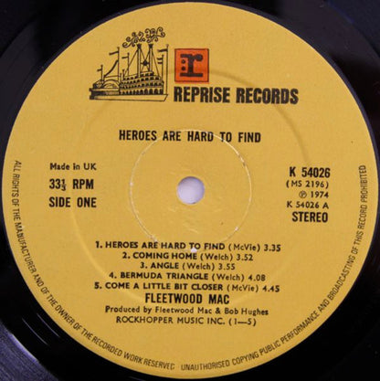 Fleetwood Mac : Heroes Are Hard To Find (LP, Album, No )