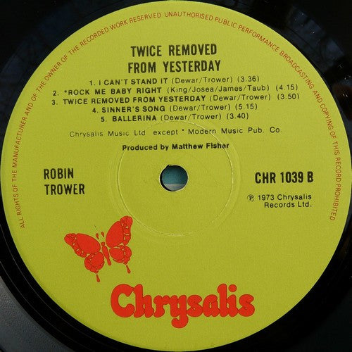 Robin Trower : Twice Removed From Yesterday (LP, Album, RE)