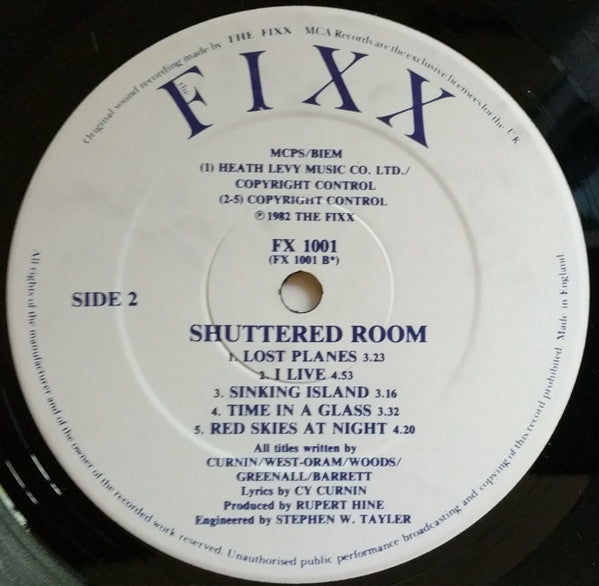 The Fixx : Shuttered Room (LP, Album)