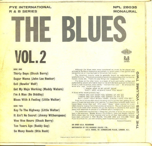 Various : The Blues Volume 2 (LP, Comp, Mono)