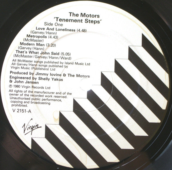 The Motors : Tenement Steps (LP, Album, Die)