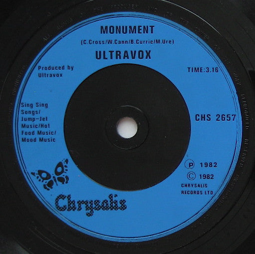 Ultravox : Hymn (7", Single, Blu)