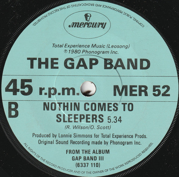The Gap Band : Burn Rubber On Me (Why You Wanna Hurt Me) (7", Pap)