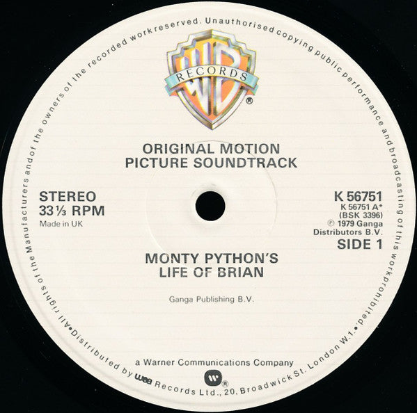 Monty Python : Monty Python's Life Of Brian (Original Motion Picture Soundtrack) (LP, Album, RP, A·2)