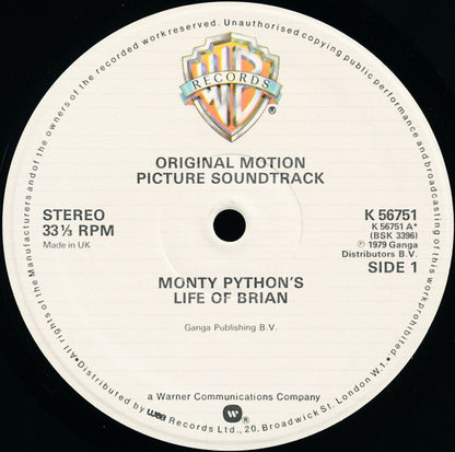 Monty Python : Monty Python's Life Of Brian (Original Motion Picture Soundtrack) (LP, Album, RP, A·2)