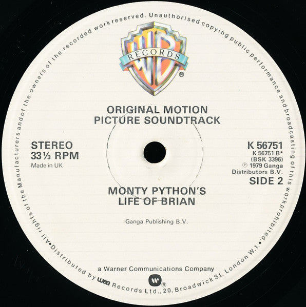 Monty Python : Monty Python's Life Of Brian (Original Motion Picture Soundtrack) (LP, Album, RP, A·2)