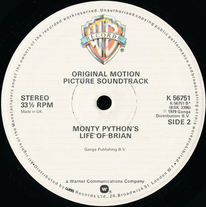 Monty Python : Monty Python's Life Of Brian (Original Motion Picture Soundtrack) (LP, Album, RP, A·2)
