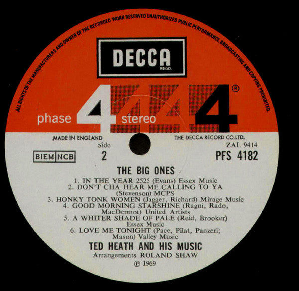 Ted Heath And His Music : The Big Ones (LP, Album)