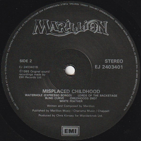 Marillion : Misplaced Childhood (LP, Album, Bla)