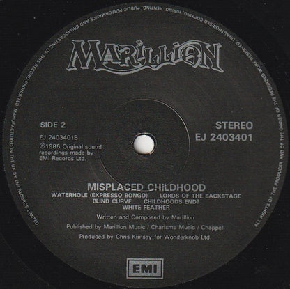 Marillion : Misplaced Childhood (LP, Album, Bla)
