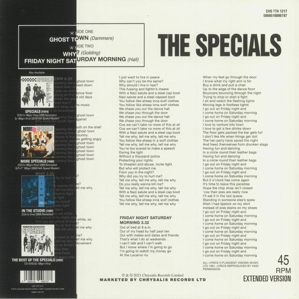 The Specials : Ghost Town / Why? / Friday Night, Saturday Morning (12", Single, Ltd, Hal)