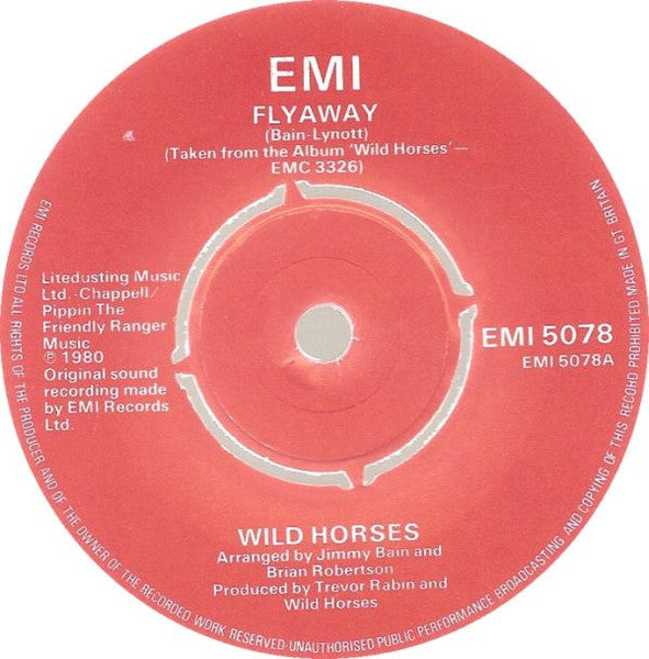 Wild Horses : Flyaway (7", Single, Whi)