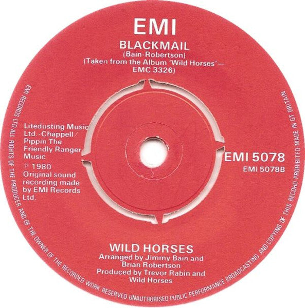 Wild Horses : Flyaway (7", Single, Whi)