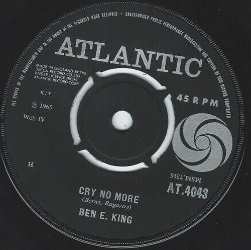Ben E. King : Cry No More (7", Single)