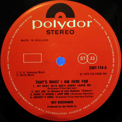Roy Buchanan : That's What I Am Here For (LP, Album)