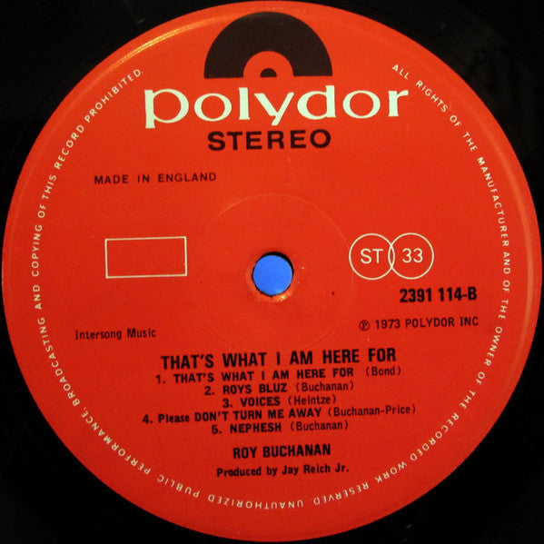 Roy Buchanan : That's What I Am Here For (LP, Album)