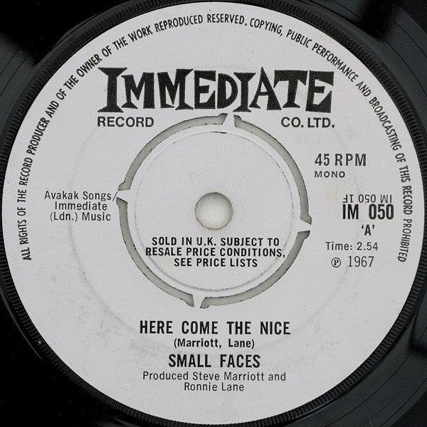 Small Faces : Here Come The Nice (7", Single, Mono, Pus)