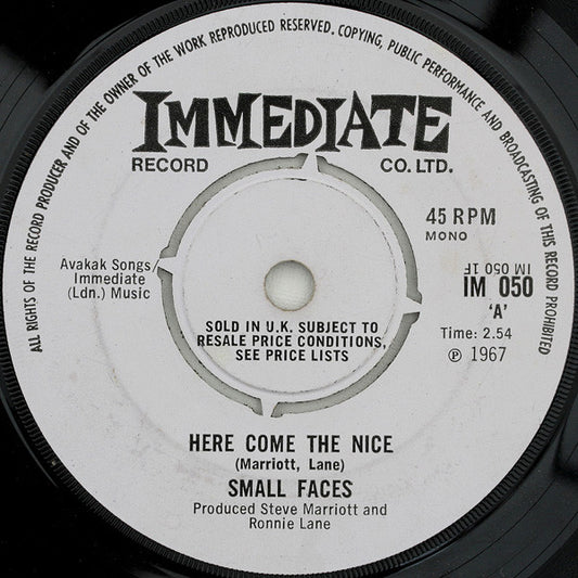 Small Faces : Here Come The Nice (7", Single, Mono, Pus)