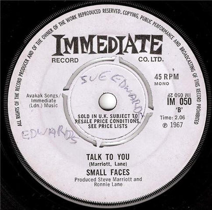 Small Faces : Here Come The Nice (7", Single, Mono, Pus)