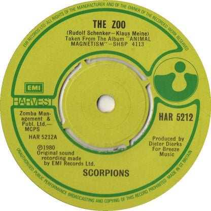 Scorpions : The Zoo (7", Single)