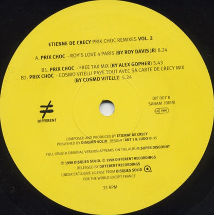 Etienne De Crécy : Prix Choc (Remixes Vol. 2) (12")